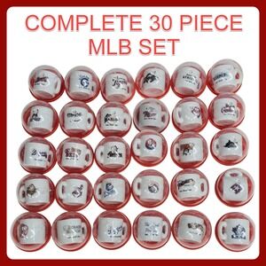 MLB 2000 Mini Mugs A&A Complete 30 Piece Gumball Vending Toy Lot Capsules‎